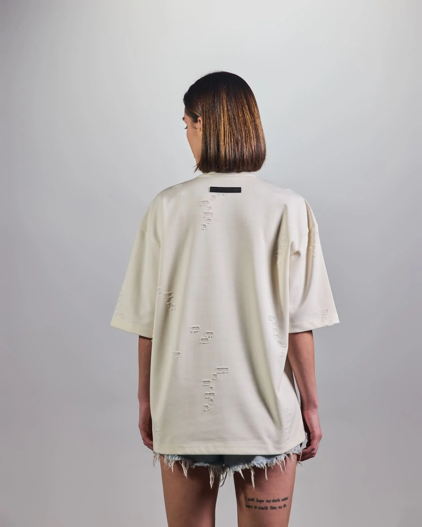 Distressed Cream White Tee 2.0 - Image 10