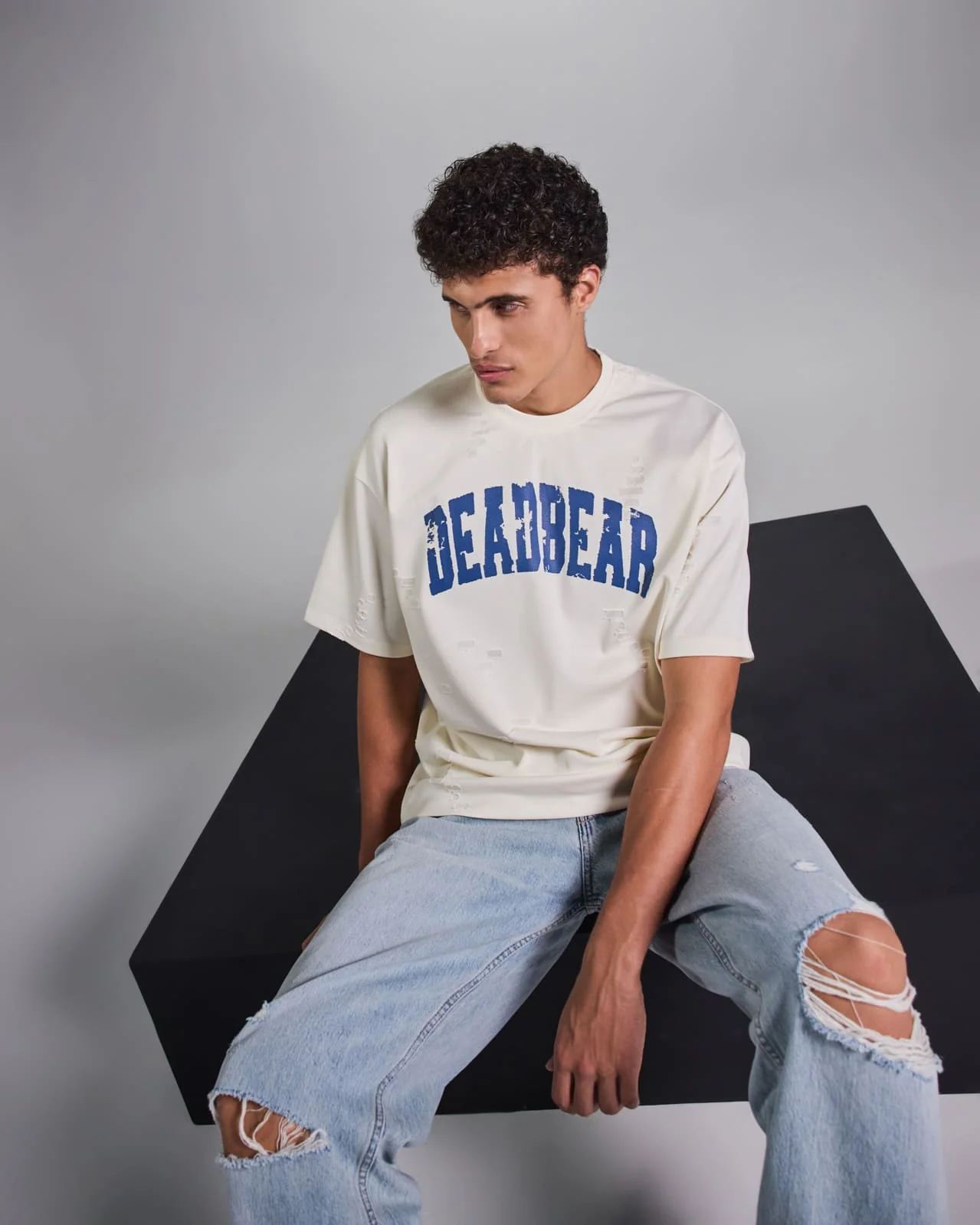 Distressed Cream White Tee 2.0 - Image 3