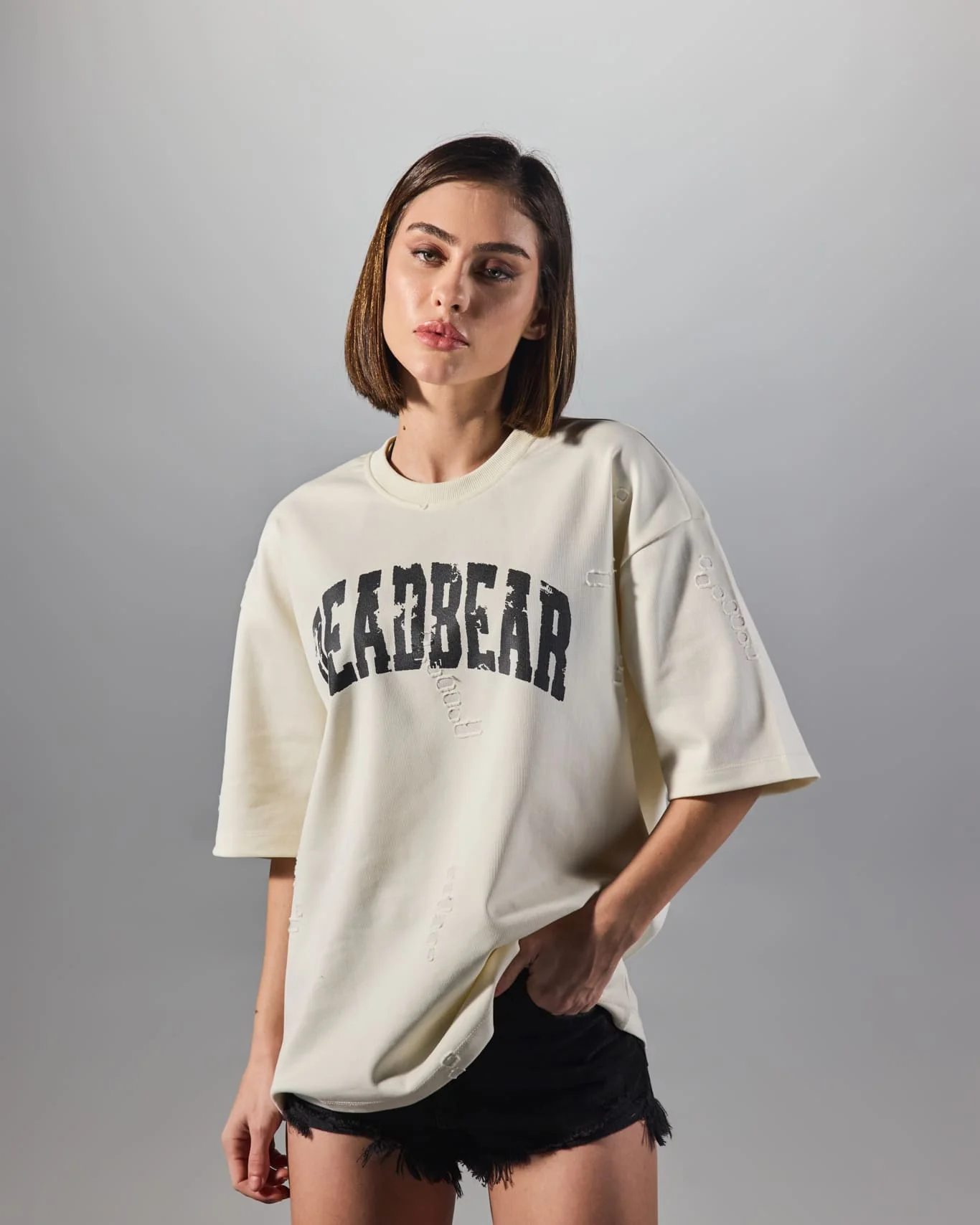 Distressed Cream White Tee - Image 5
