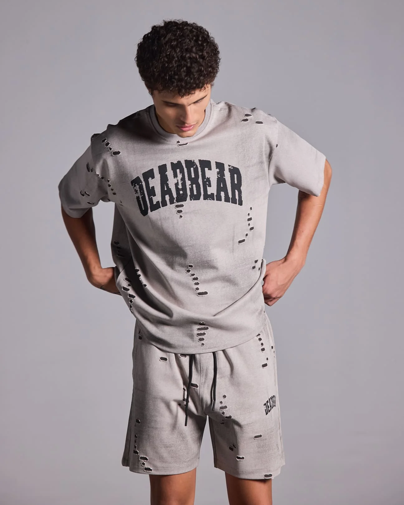 Distressed Washed Grey Shorts - Image 6