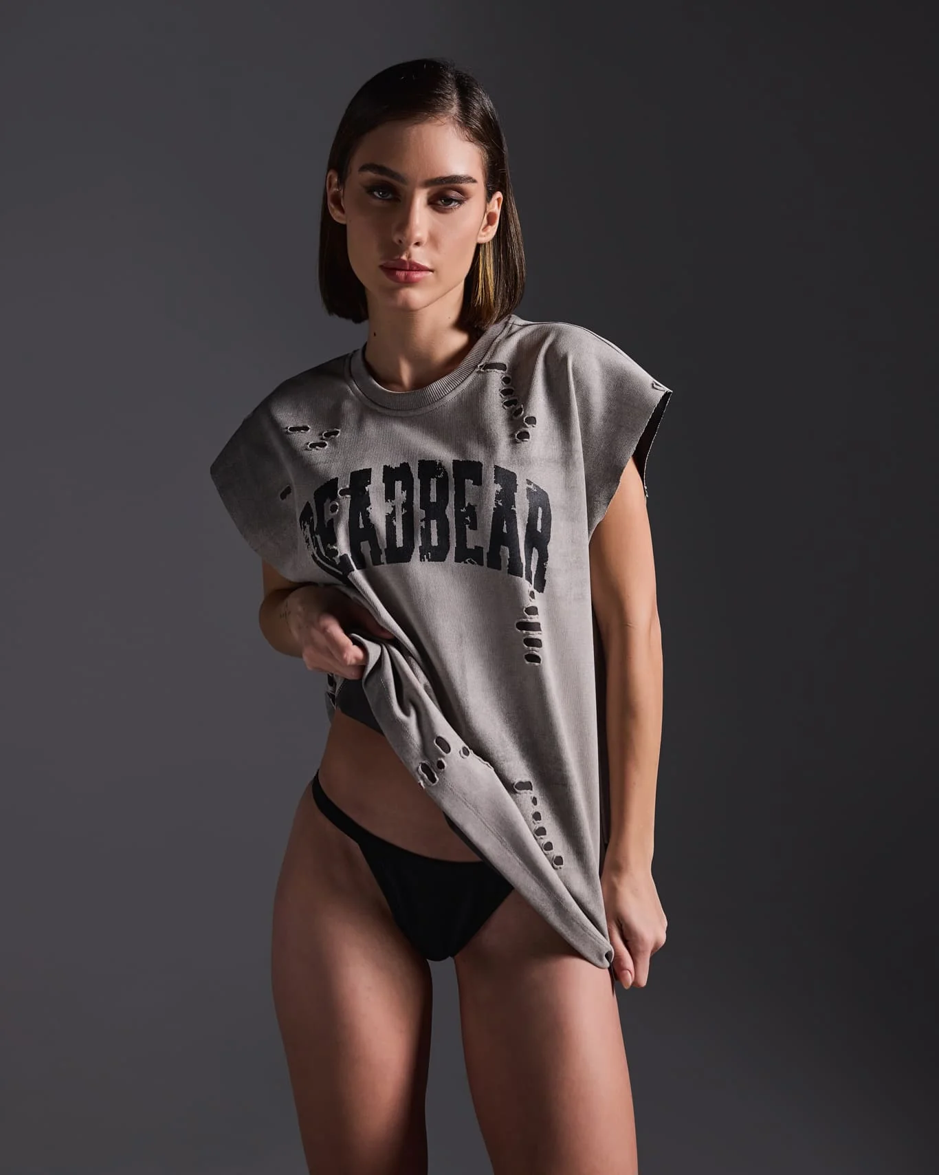 Distressed Washed Grey Tank - Image 5