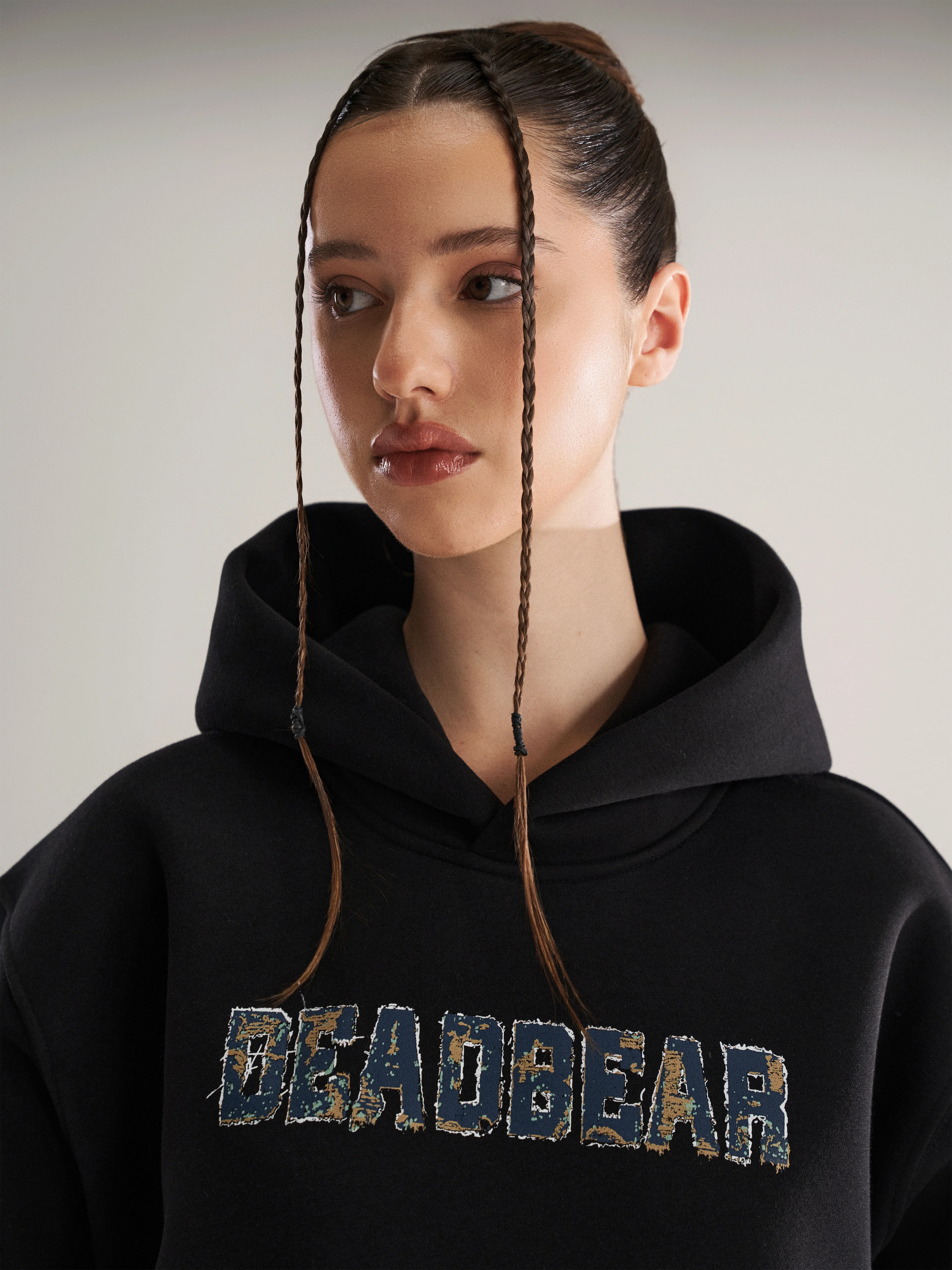 Fake Denim Hoodie Black - Image 6