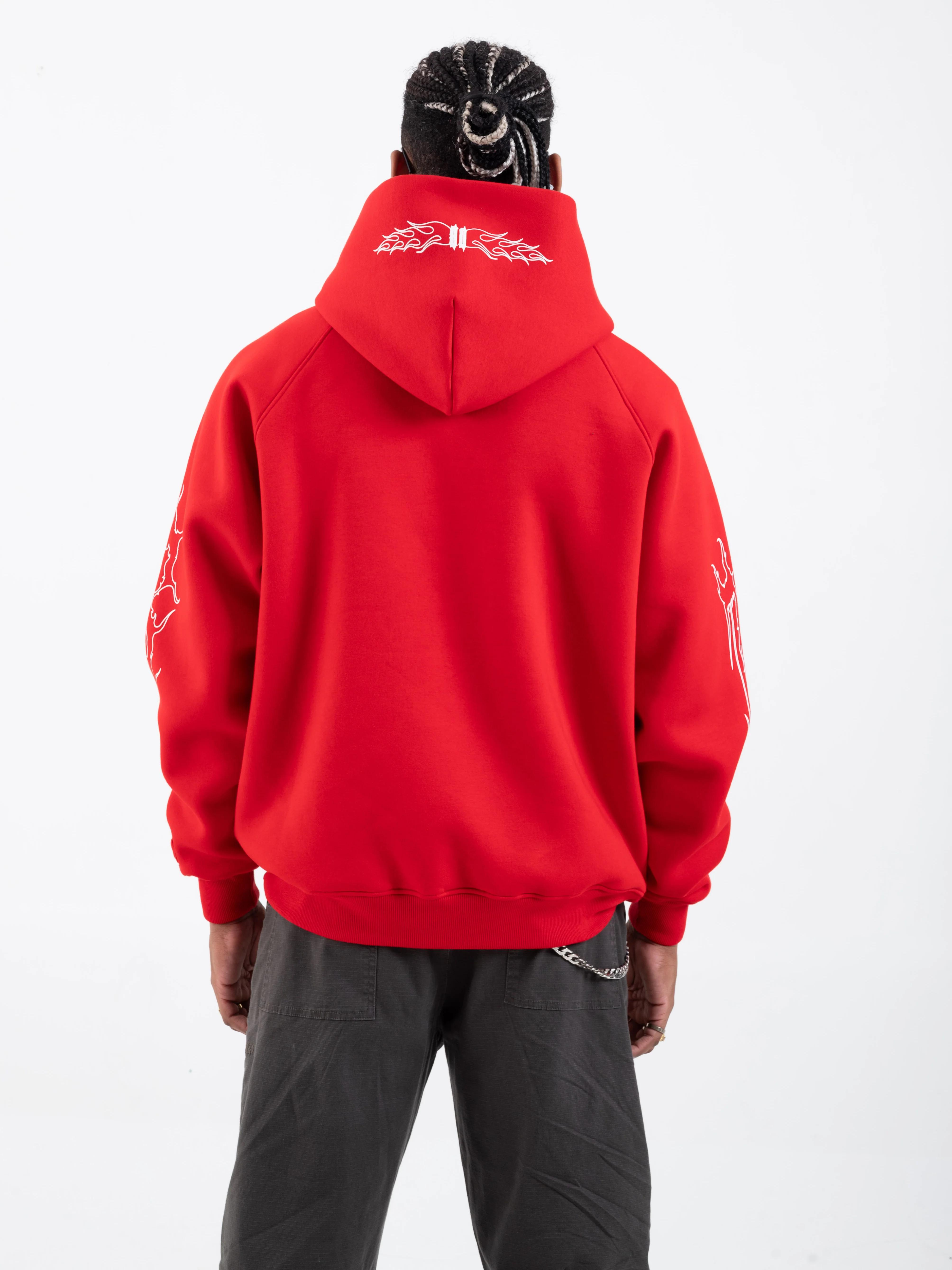Flames Hoodie Red - Image 7