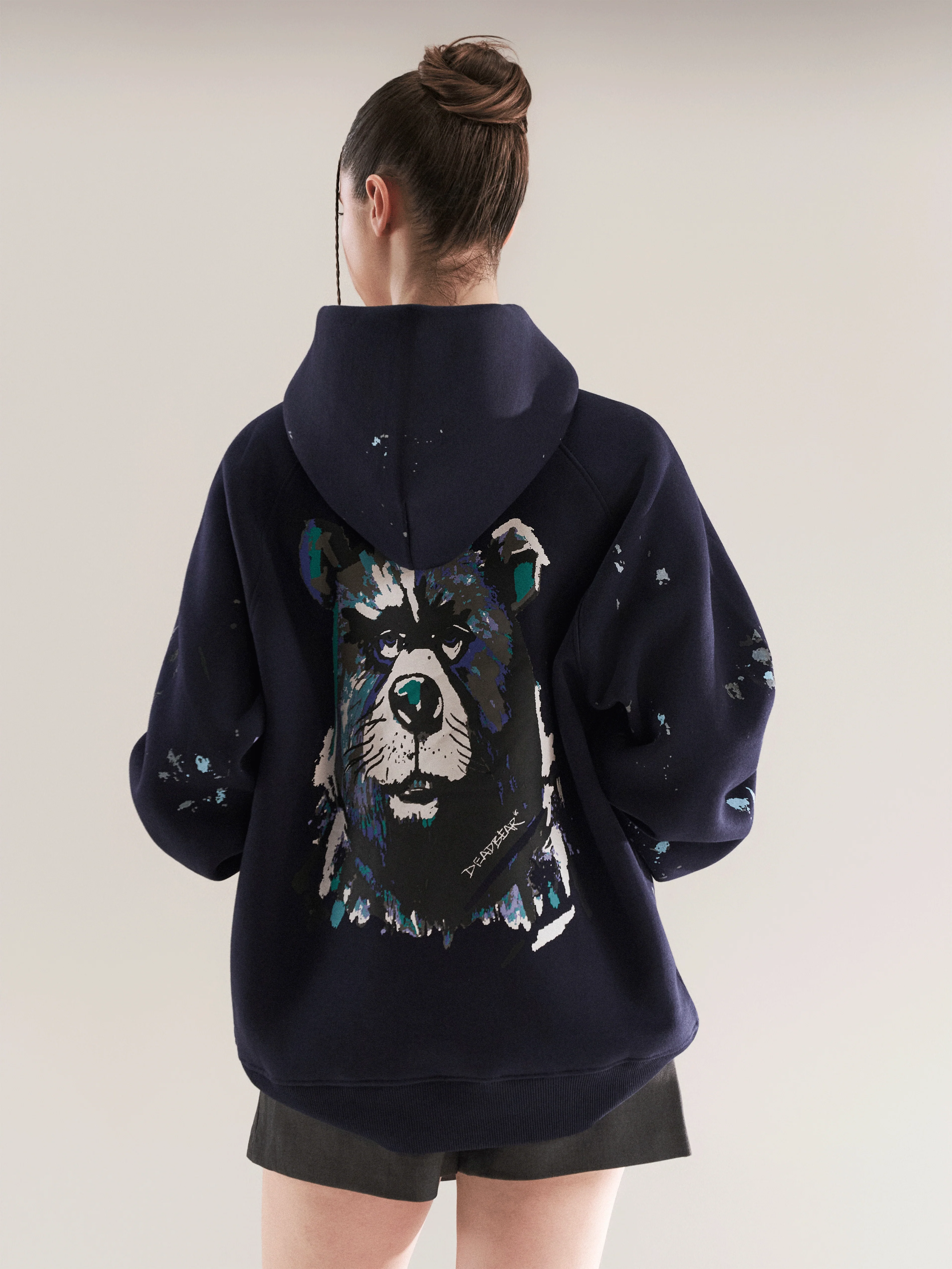 Grumpy Bear Hoodie Navy - Image 3