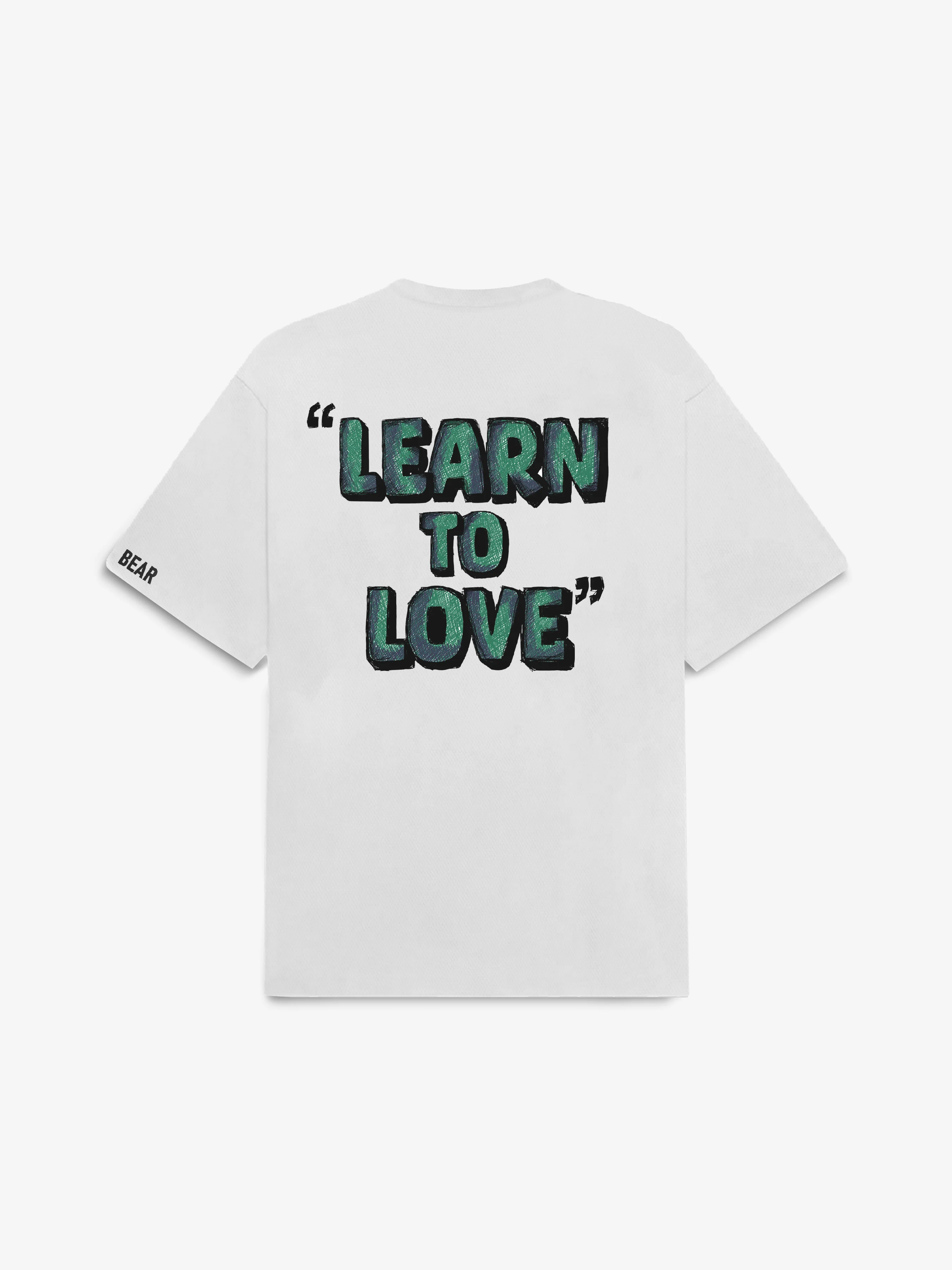Learn To Love Cream White Tee - Image 2